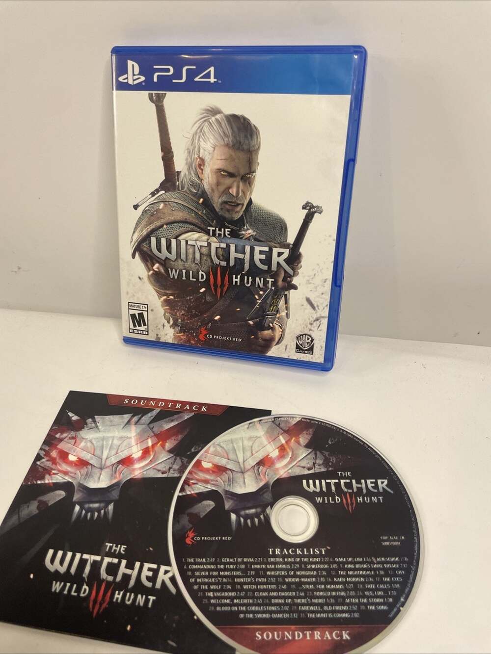 Witcher 3 Wild Hunt - Sony Playstation 4 Pristine Tested Authentic. W/ Soundtrac